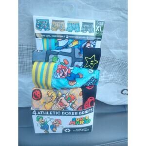 Super Mario 4 Athletic Boxer Briefs for kids Underwear Size XL Mario Bros NEW